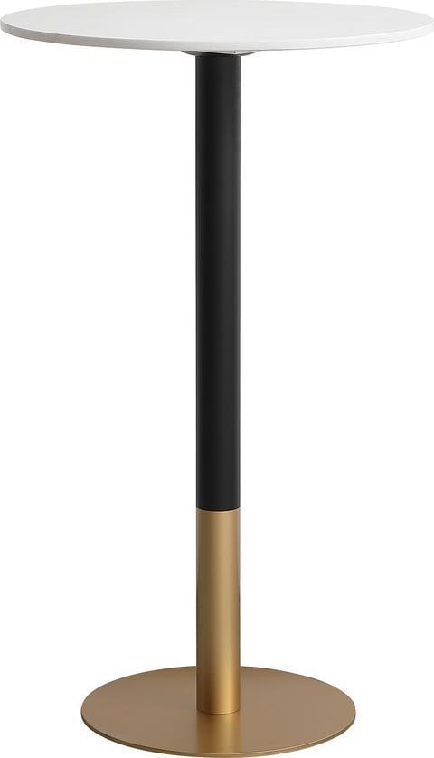 Elegant Lighting Gold Base Faux Marble Contemporary Pub Table: Elegant Lighting Gold Base Faux Marble Contemporary Pub Table Elevate your dining area with this Contemporary Gold Base Faux Marble Pub Table. Featuring a sleek design with a stunning faux marble top,