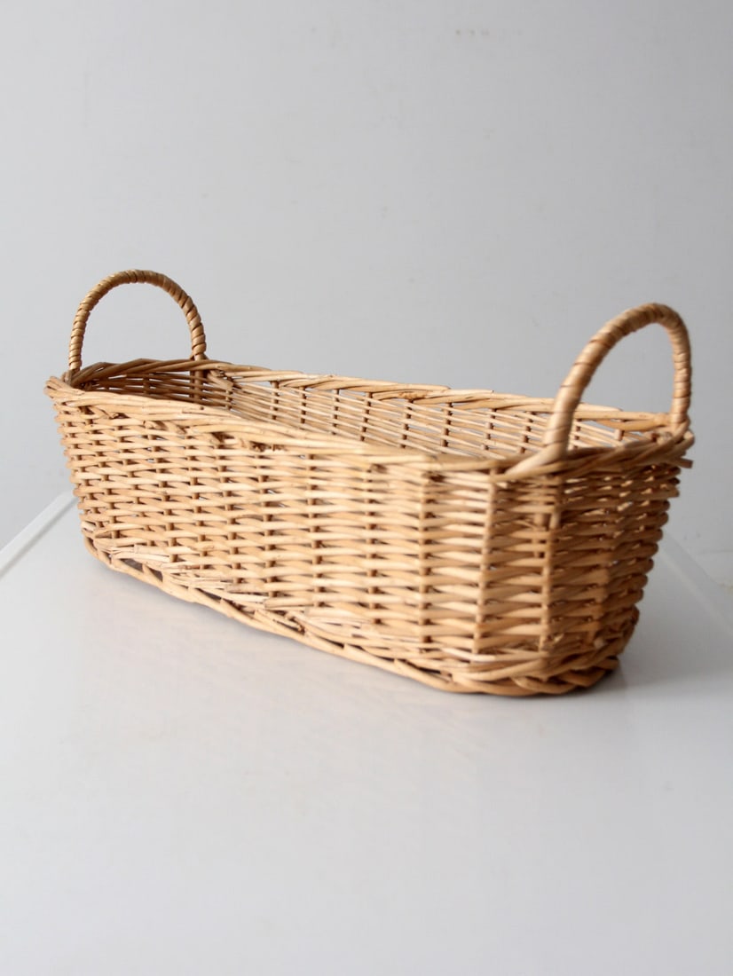 Vintage Woven Basket with Handles 23 x 10.25 x 10 (1 of 12)