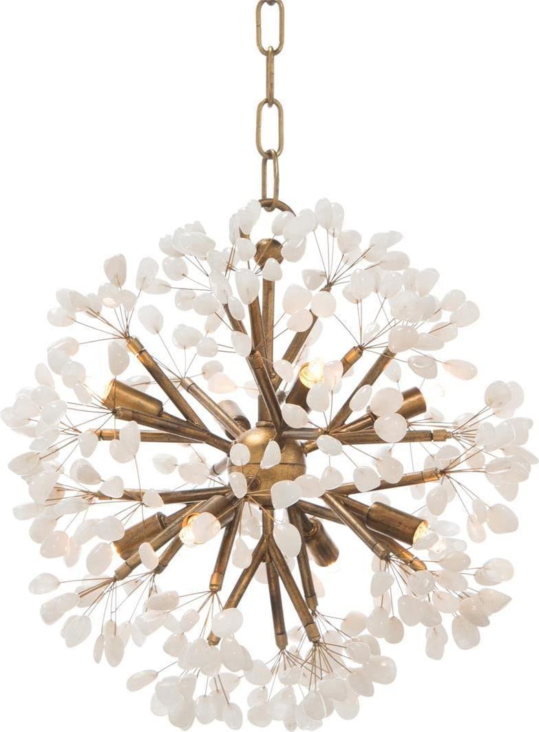 John-Richard Ceres 8-Light Quartz Crystal Spherical Chandelier: John-Richard Ceres 8-Light Quartz Crystal Spherical Chandelier Illuminate your space with the stunning Ceres Quartz Crystal 8-Light Spherical Chandelier, designed to bring elegance and sophistication