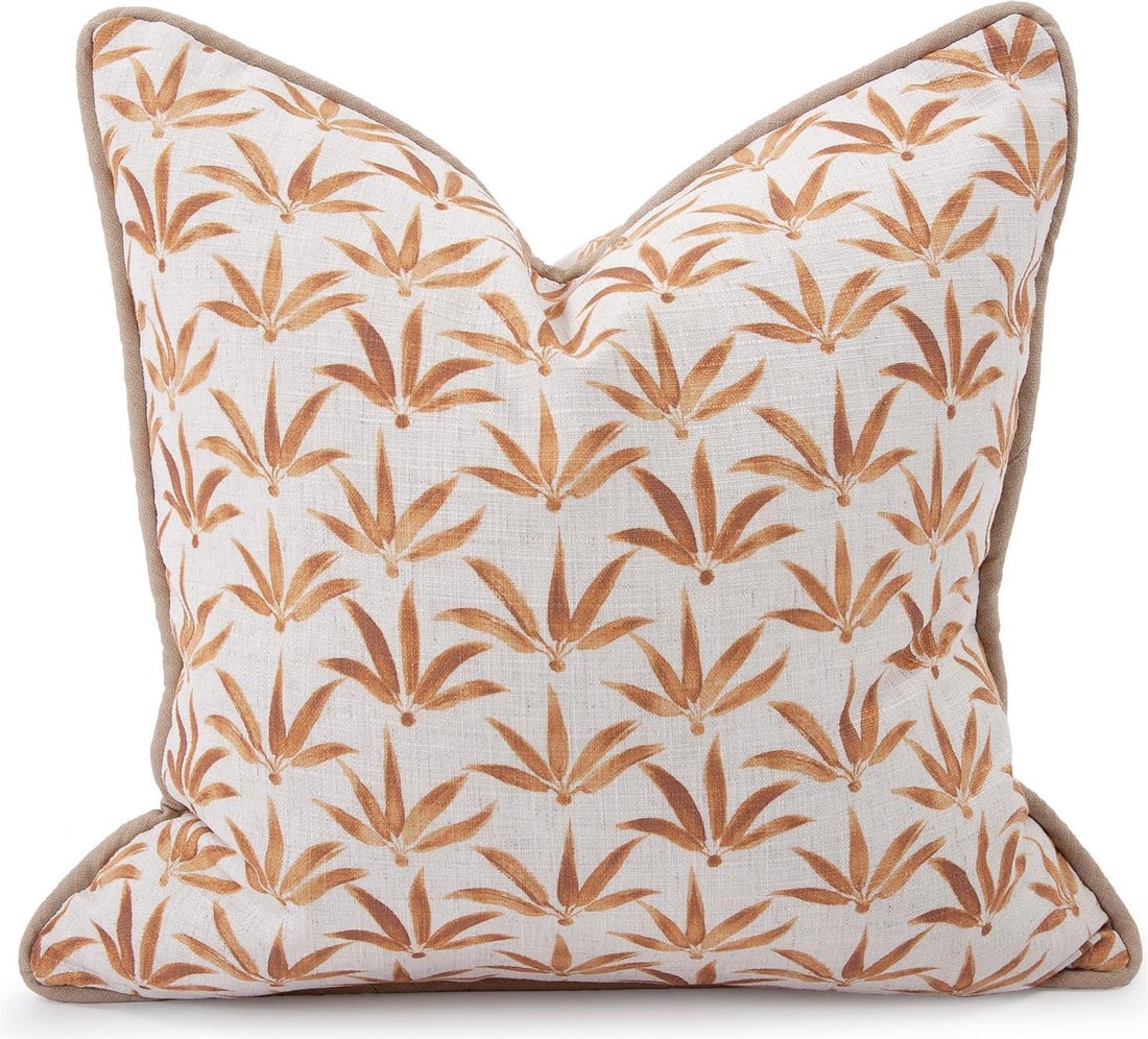 Howard Elliott Square Gold Foliage Pillow 24x24 Hand-Finished: Howard Elliott Square Gold Foliage Pillow 24x24 Hand-Finished Enhance your home decor with this elegant Hemp Gold Foliage Pillow, featuring a traditional style that complements various interior themes