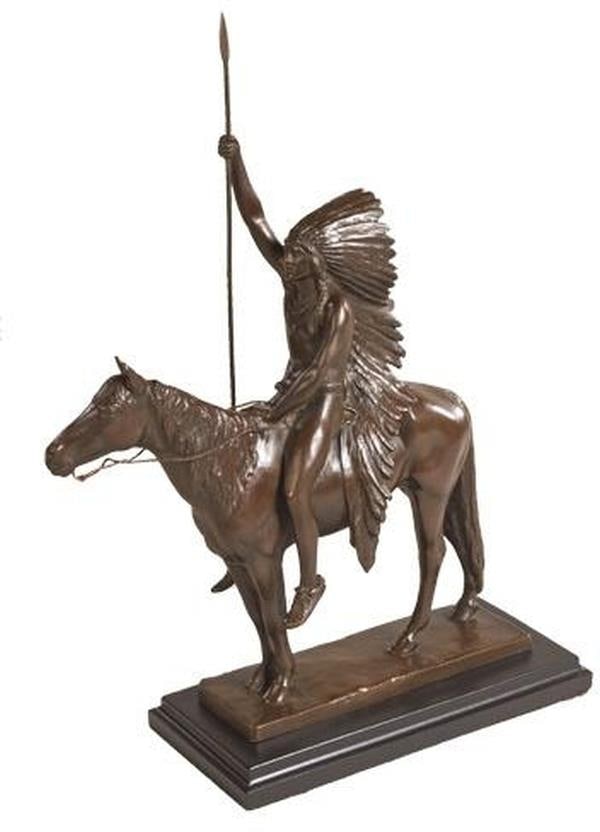 Dallin Indian Chief Signal of Peace Sculpture Lodge Style Resin 14H 10.50W 3.75D: Dallin Indian Chief Signal of Peace Sculpture Lodge Style Resin 14H 10.50W 3.75D Experience the artistry of Dallin's Exquisite Indian Chief Sculpture, a stunning representation of the 'Signal of Peace
