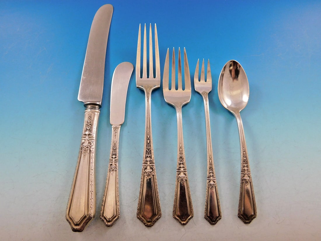 Towle D'Orleans Sterling Silver Flatware Set for 8 55 Pieces with Storage Chest: Towle D'Orleans Sterling Silver Flatware Set for 8 55 Pieces with Storage Chest Enhance your dining experience with the D'Orleans by Towle Sterling Silver Flatware Set, designed for service of 8. This