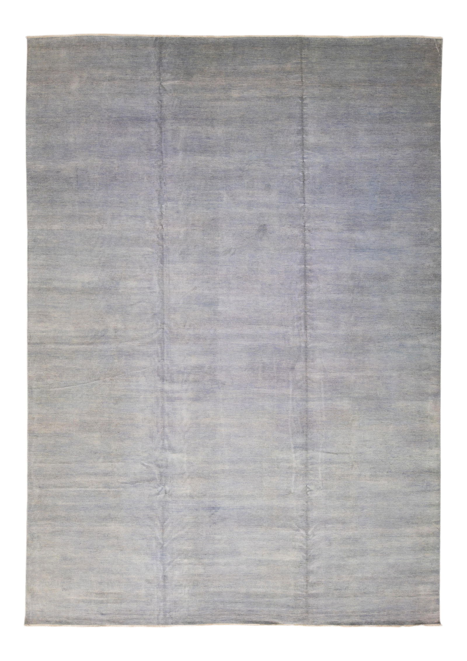 Contemporary Savannah Handmade Wool Rug 16' x 22'9' Gray Geometric Pattern: Contemporary Savannah Handmade Wool Rug 16' x 22'9' Gray Geometric Pattern Elevate your space with this stunning Contemporary Savannah handmade wool rug. Crafted with meticulous attention, this rug fe