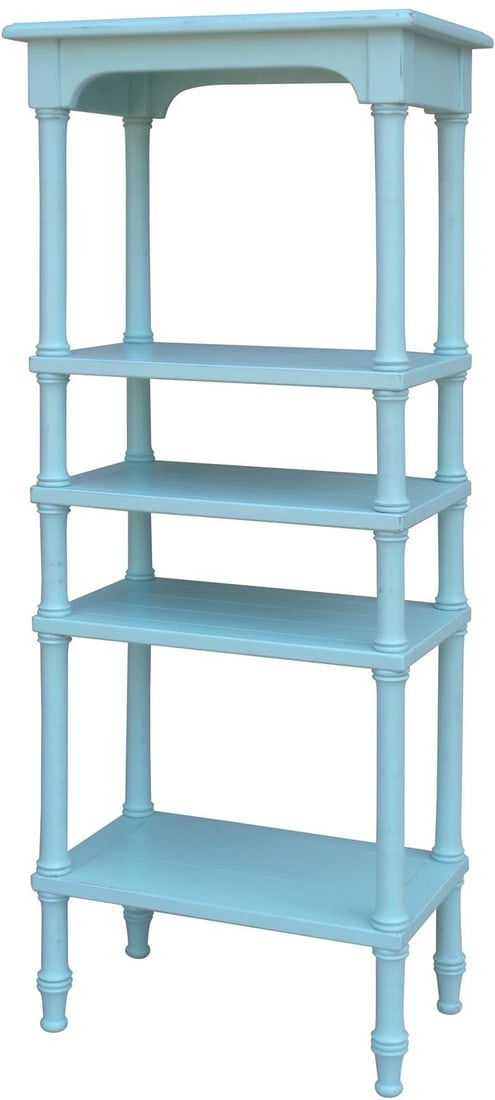 Trade Winds Aqua Mahogany Adjustable Display Shelf 52.5H: Trade Winds Aqua Mahogany Adjustable Display Shelf 52.5H Enhance your home decor with this elegant adjustable shelving unit, perfect for displaying hats, plants, or other decor items. This display she