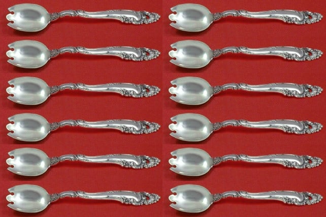 Gorham Decor Sterling Silver Ice Cream Forks Set of 12 6 inch: Gorham Decor Sterling Silver Ice Cream Forks Set of 12 6 inch This exquisite 12-piece set of ice cream dessert forks is crafted from sterling silver and features the elegant Decor pattern by Gorham. E