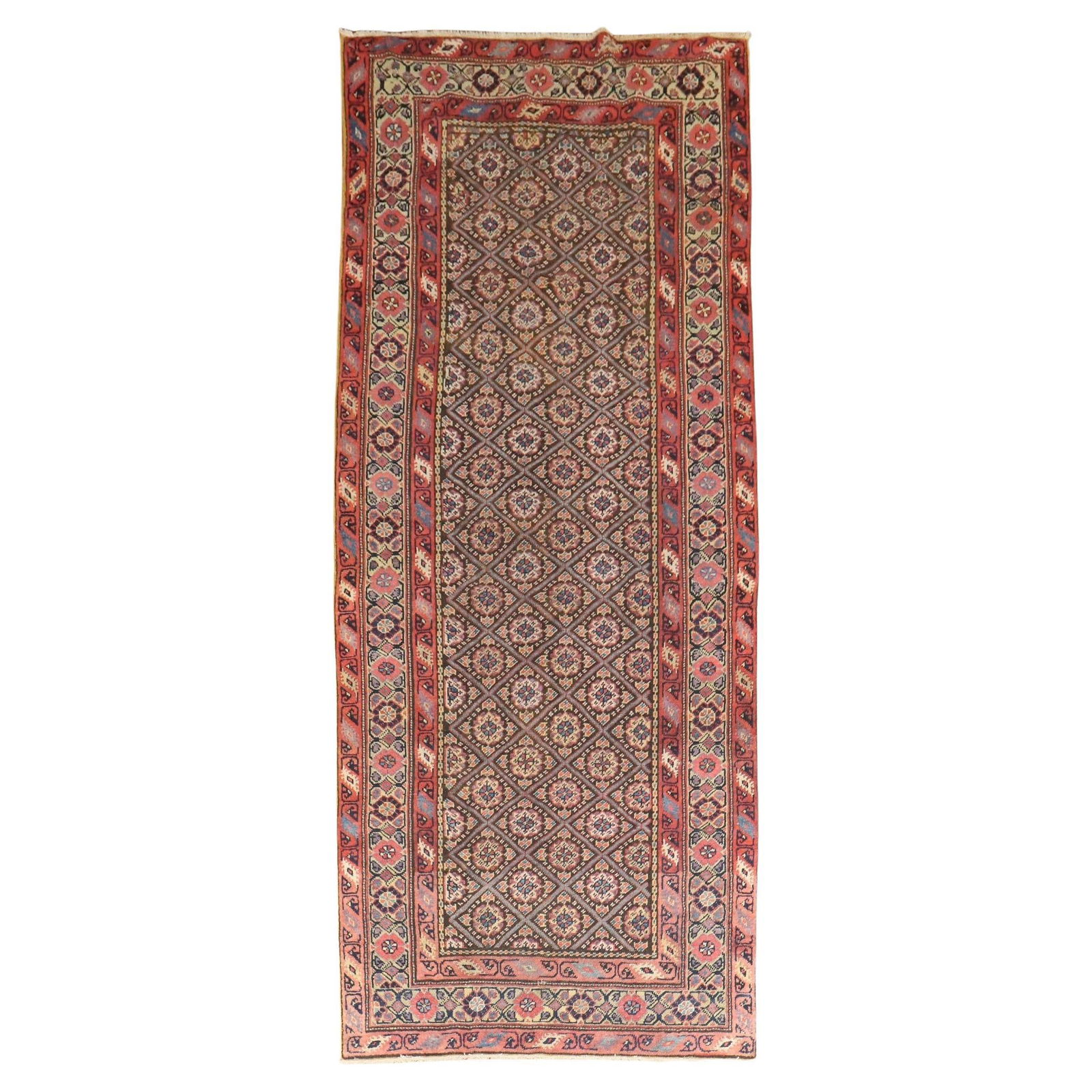 Antique Persian Ferehan Runner 41 x 98 Wool Handmade circa 1920: Antique Persian Ferehan Runner 41 x 98 Wool Handmade circa 1920 Discover the exquisite beauty of this authentic handmade Antique Persian Ferehan Runner, a true testament to the rich weaving tradition