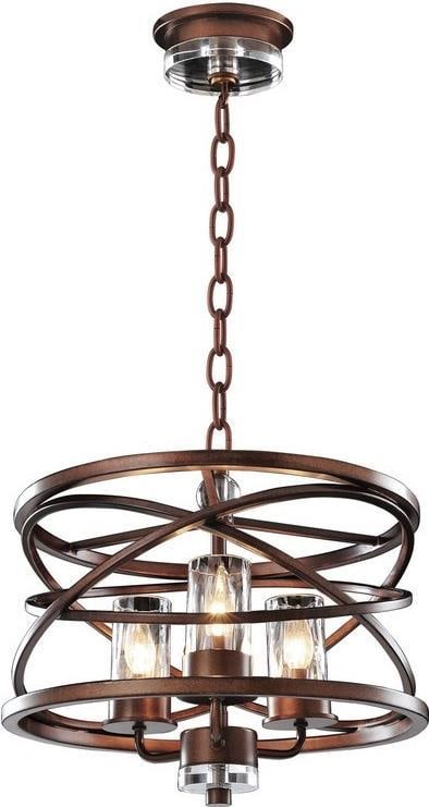 Kalco Eternity 3-Light Pendant Etruscan Bronze Industrial Style: Kalco Eternity 3-Light Pendant Etruscan Bronze Industrial Style Illuminate your space with this stunning Elegant Eternity Pendant, featuring an exquisite Etruscan Bronze finish. This 3-light pendant i