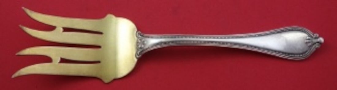 Towle Sterling Silver 9 Inch Old Newbury Salad Serving Fork Gold Wash: Towle Sterling Silver 9 Inch Old Newbury Salad Serving Fork Gold Wash This exquisite salad serving fork is from the Old Newbury pattern by Towle, crafted from high-quality sterling silver (.925) and f