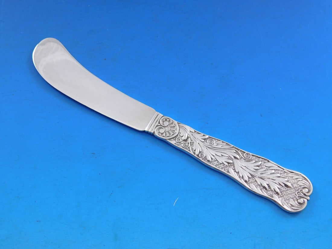 Gorham Saint Cloud Sterling Silver Butter Spreader 6.5 Rare Paddle Blade: Gorham Saint Cloud Sterling Silver Butter Spreader 6.5 Rare Paddle Blade This exquisite butter spreader is a stunning representation of the Saint Cloud pattern by Gorham. Crafted from high-quality ste
