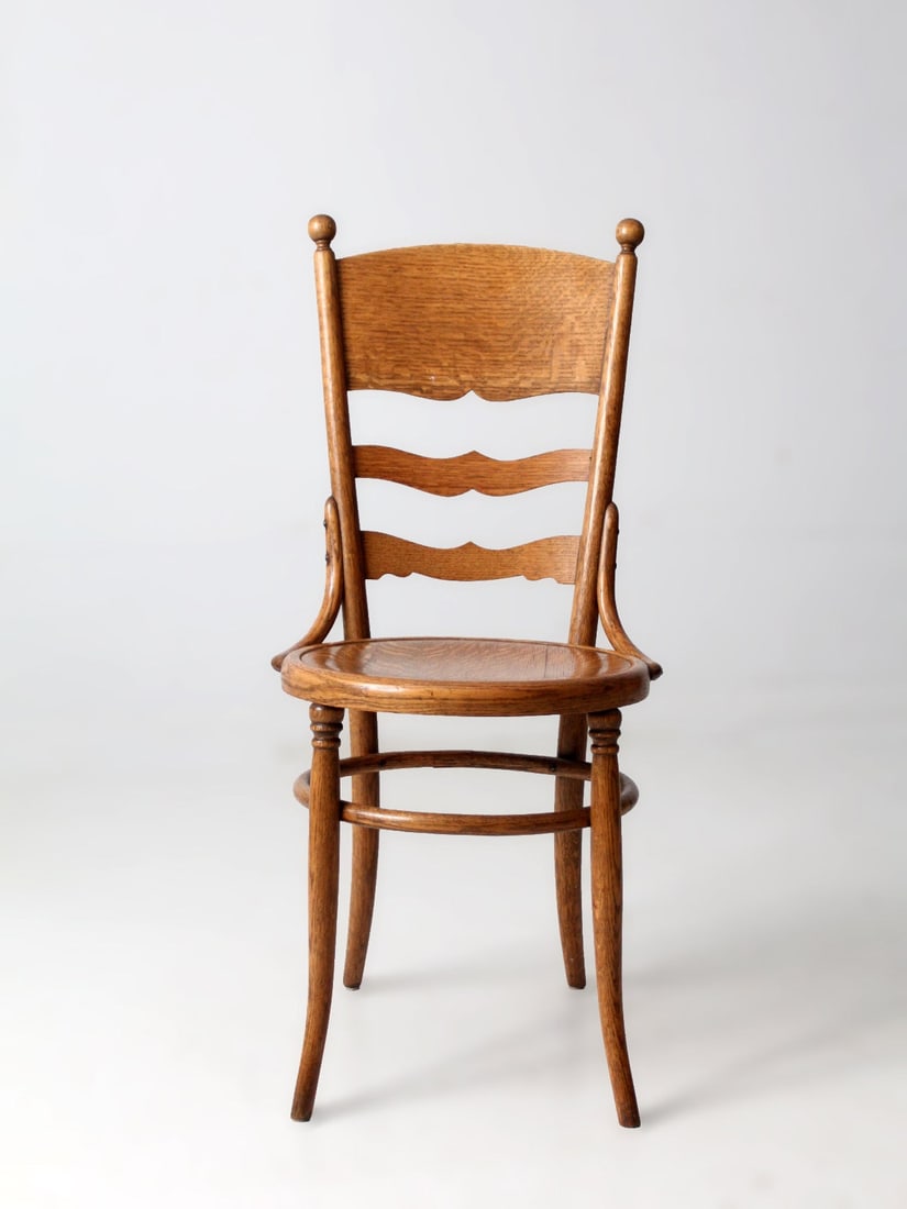 Early 20th Century European Bentwood Ladder Back Side Chair (1 of 10)
