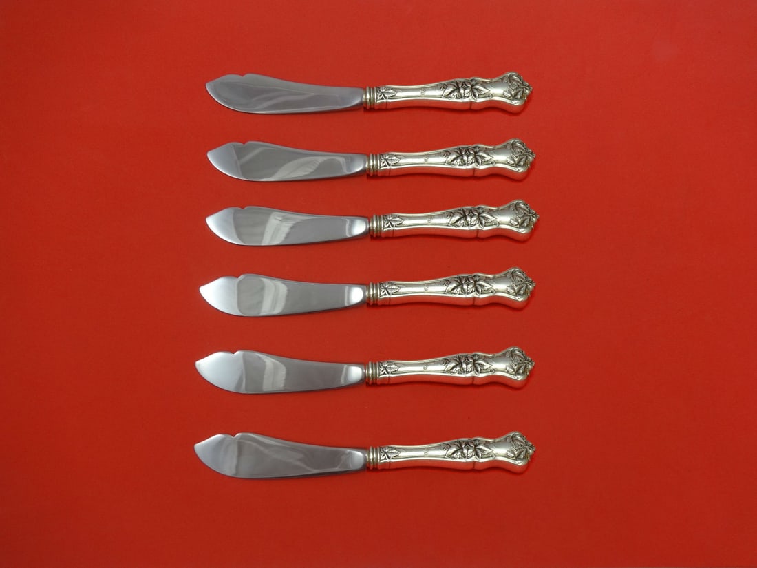 International Sterling Silver Edgewood Trout Knife Set 6pc Custom Made: International Sterling Silver Edgewood Trout Knife Set 6pc Custom Made Enhance your dining experience with this exquisite 6-piece trout knife set from the Edgewood pattern by International. Crafted fr