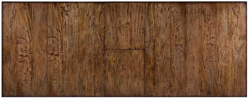 Extendable Cambridge Table Rustic Pecan Scroll Base 84-Inch - 6