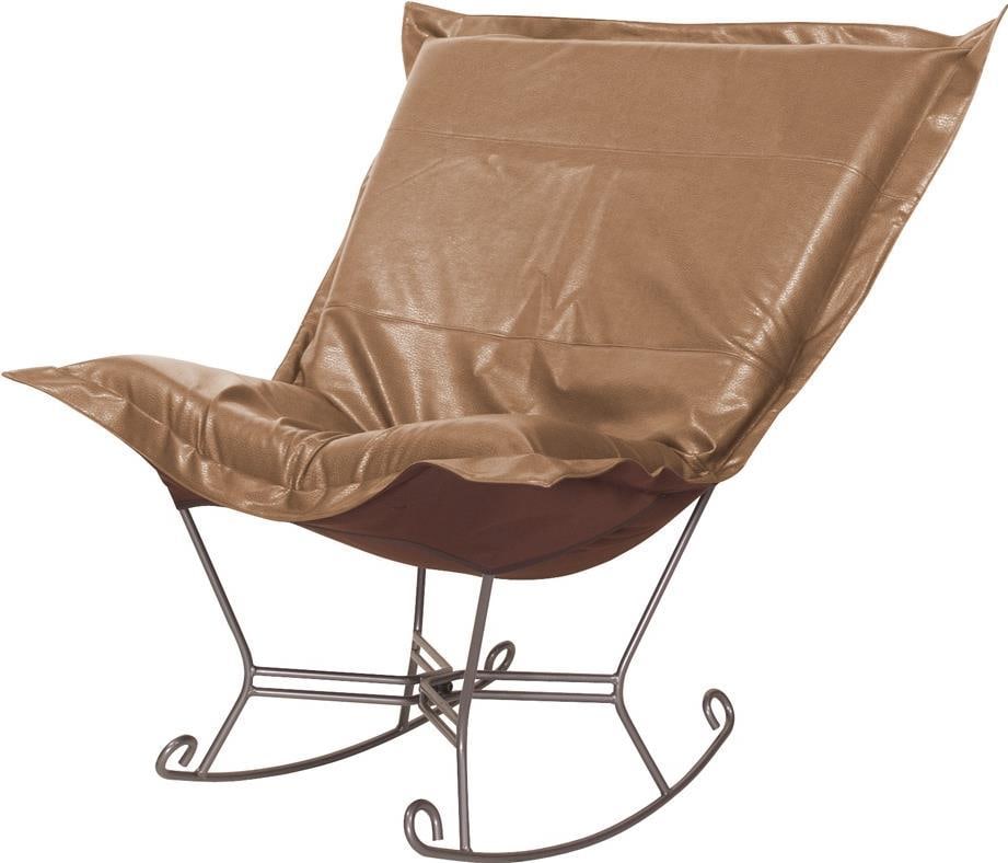 Howard Elliott Avanti Brown Faux Leather Rocker Chair: Howard Elliott Avanti Brown Faux Leather Rocker Chair Experience comfort and style with this Faux Leather Rocker Chair, perfect for any living space. This transitional-style chair features a hand-fini