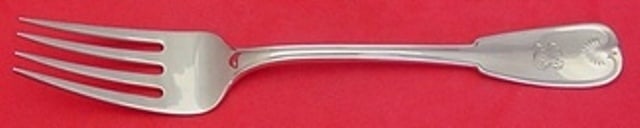 Tiffany & Co. Palm Sterling Silver Cold Meat Fork 8 5/8" Monogrammed: Tiffany & Co. Palm Sterling Silver Cold Meat Fork 8 5/8" Monogrammed This elegant serving fork, crafted in the distinguished Palm pattern by Tiffany & Co., is a stunning addition to any dining setting