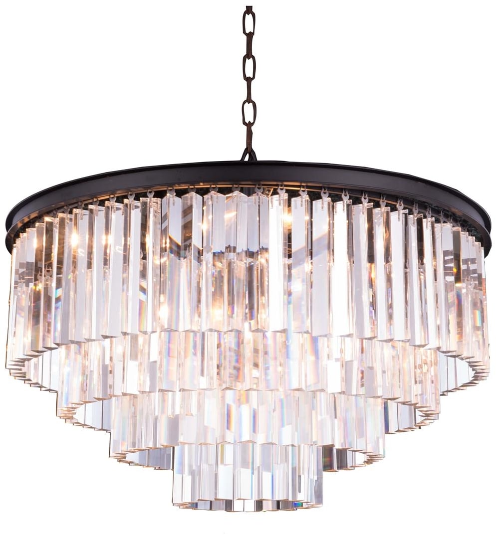 Royal-Cut Crystal Pendant Lamp from Sydney Collection in Mocha Brown Finish: Royal-Cut Crystal Pendant Lamp from Sydney Collection in Mocha Brown Finish This opulent lighting fixture from the Sydney Collection features a transitional style and is designed to make a statement i