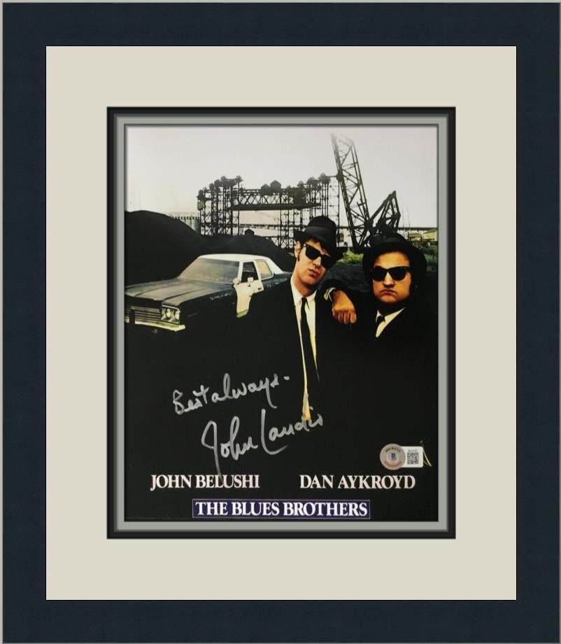 John Landis Signed Blues Brothers 8x10 Photo Custom Framed Beckett COA: John Landis Signed Blues Brothers 8x10 Photo Custom Framed Beckett COA This is an original 8x10 photograph from the iconic movie "The Blues Brothers," directed by John Landis. The photograph is custom