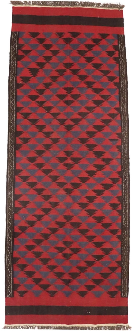 Vintage Kilim Sumak 4'7 x 12'6 Tribal Runner Rug Floral Wool Handmade: Vintage Kilim Sumak 4'7 x 12'6 Tribal Runner Rug Floral Wool Handmade Enhance your space with this stunning Vintage Kilim Sumak Runner Rug, perfect for adding a touch of tribal elegance to your kitche