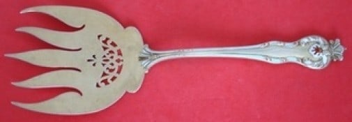 Mount Vernon Howard Queen Sterling Silver Asparagus Fork 5 Tine 9 1/8": Mount Vernon Howard Queen Sterling Silver Asparagus Fork 5 Tine 9 1/8" This elegant asparagus fork features a 5-tine design and measures 9 1/8" in length. Crafted from sterling silver, it showcases th