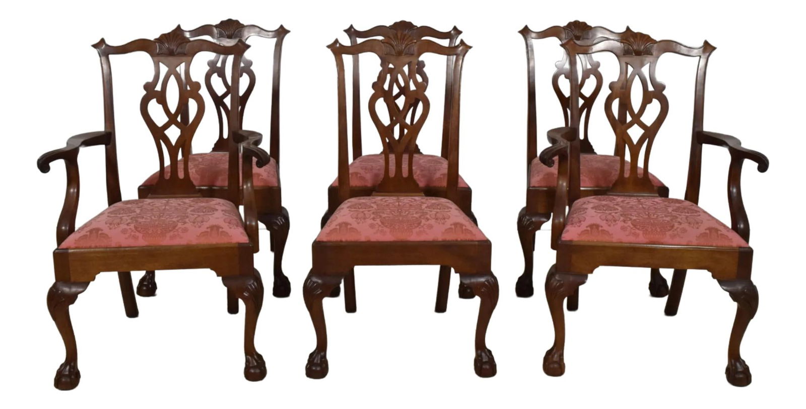 Set of 6 Stickley Mahogany Chippendale Dining Chairs: Set of 6 Stickley Mahogany Chippendale Dining Chairs This exquisite set of 6 Stickley dining room chairs features a timeless Chippendale design, crafted from solid mahogany with a beautiful finish (No