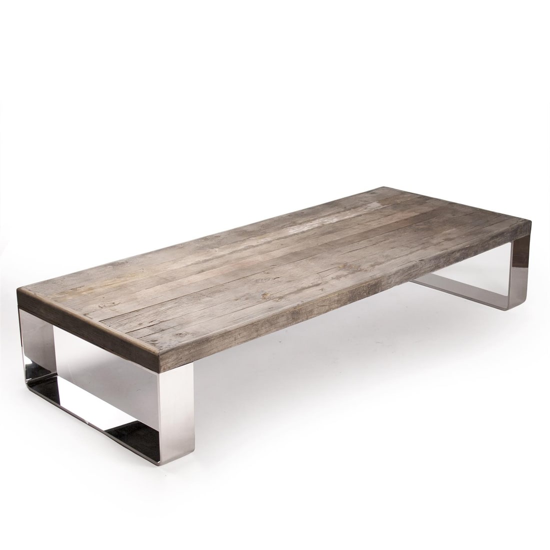 Zentique Darren Elm Coffee Table Chestnut Silver 71in Square (1 of 3)