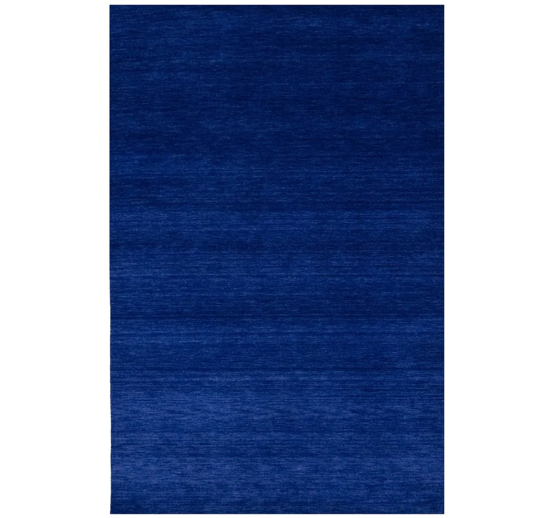 Royal Blue 5x8 Modern Hand-Loomed Wool Rug for Kids: Royal Blue 5x8 Modern Hand-Loomed Wool Rug for Kids Enhance your living space with this solid royal blue modern design Indo-Gabbeh area rug, perfect for kids' rooms, entryways, or foyers. Measuring 5'