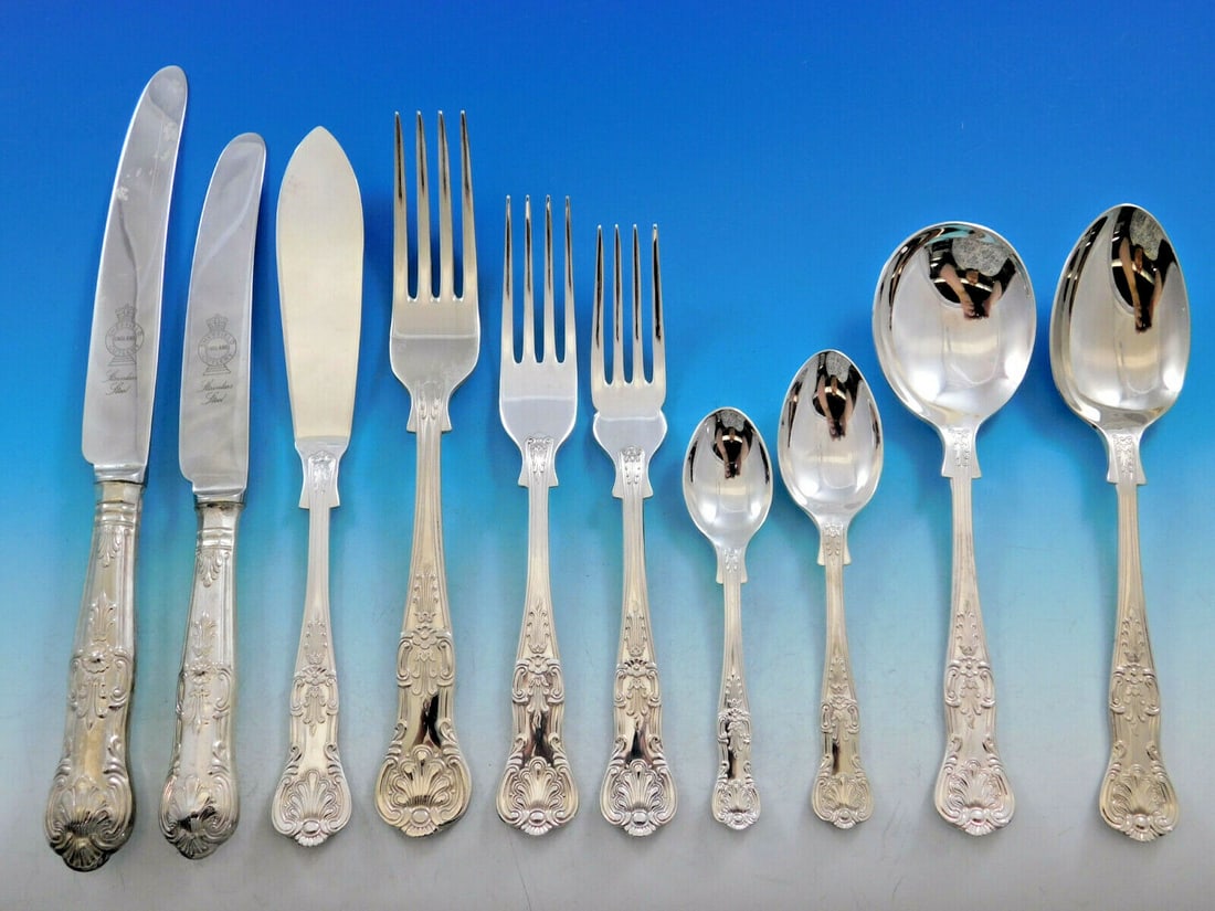 Sheffield Queens Silverplated Flatware Set 125 Pieces with Storage Chest: Sheffield Queens Silverplated Flatware Set 125 Pieces with Storage Chest Enhance your dining experience with this exquisite 125-piece flatware set from Sheffield, featuring the elegant Queens pattern.