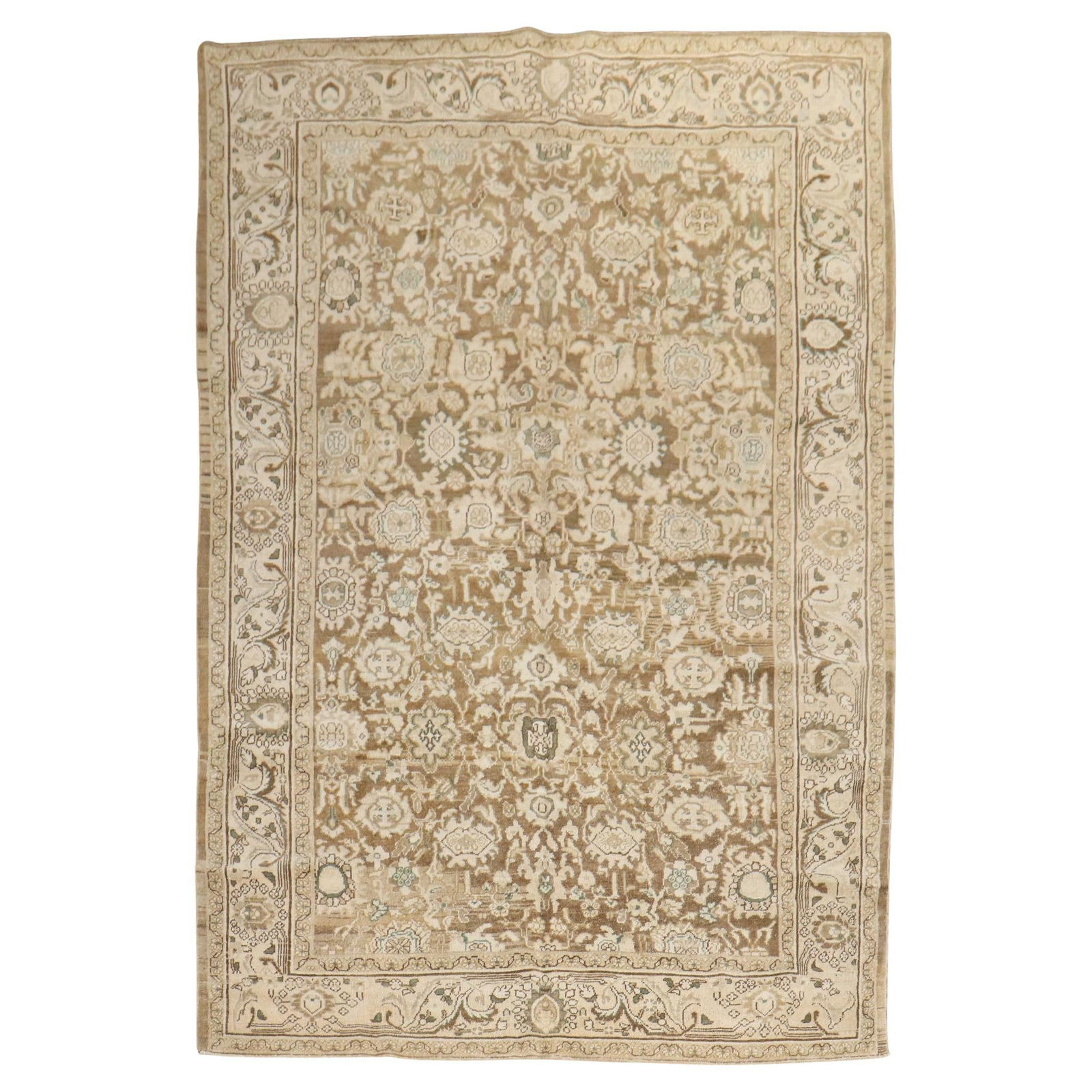 Zabihi Collection 1930s Brown Persian Malayer Hand-Knotted Rug: Zabihi Collection 1930s Brown Persian Malayer Hand-Knotted Rug Discover the exquisite craftsmanship of this Brown Persian Malayer Rug, a stunning piece that adds warmth and elegance to any space. Hand