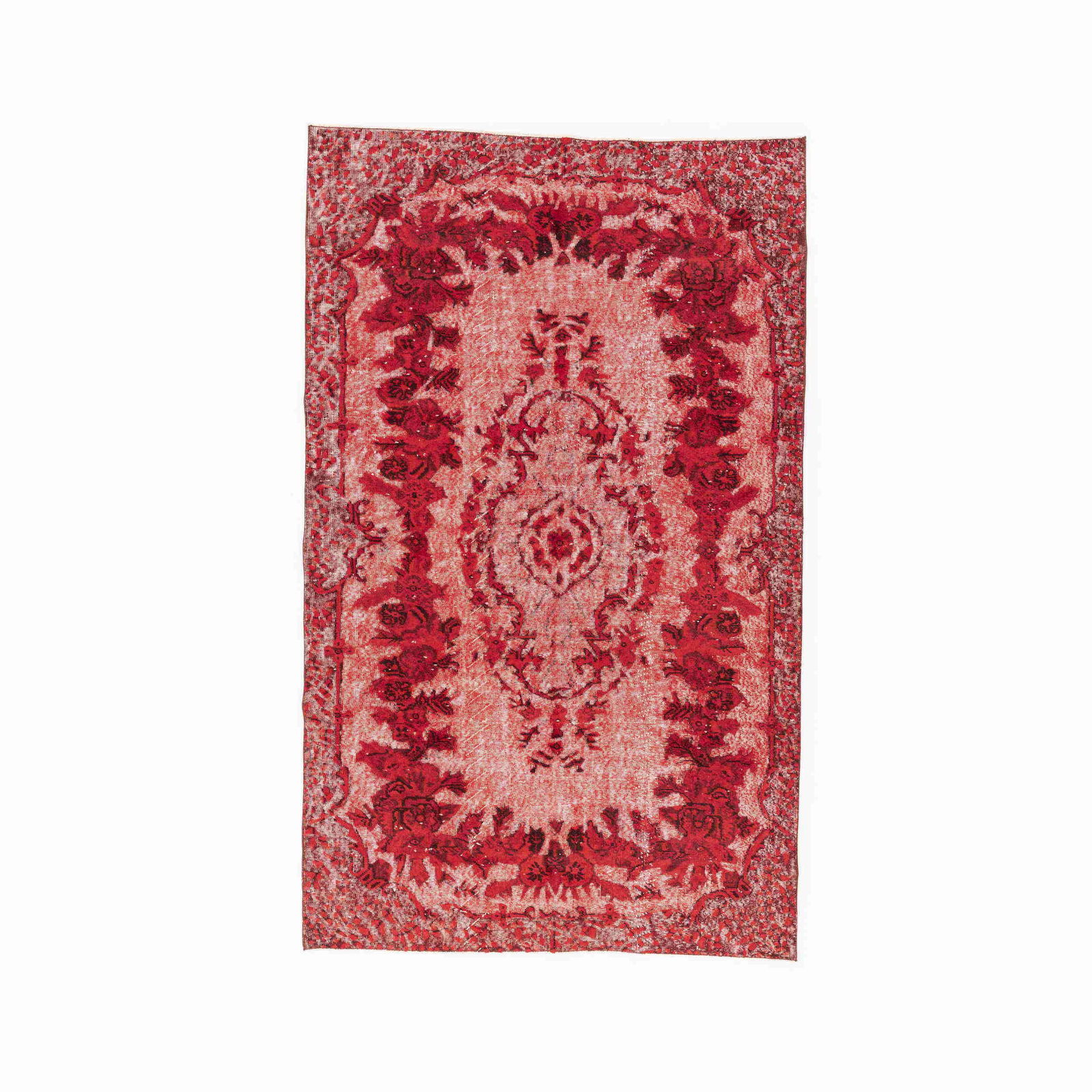 Authentic Handmade Vintage Carpet Wool on Cotton 66.9 x 109.4: Authentic Handmade Vintage Carpet Wool on Cotton 66.9 x 109.4 Experience the charm of this authentic handmade vintage carpet, meticulously crafted from wool on cotton. This unique piece features doubl