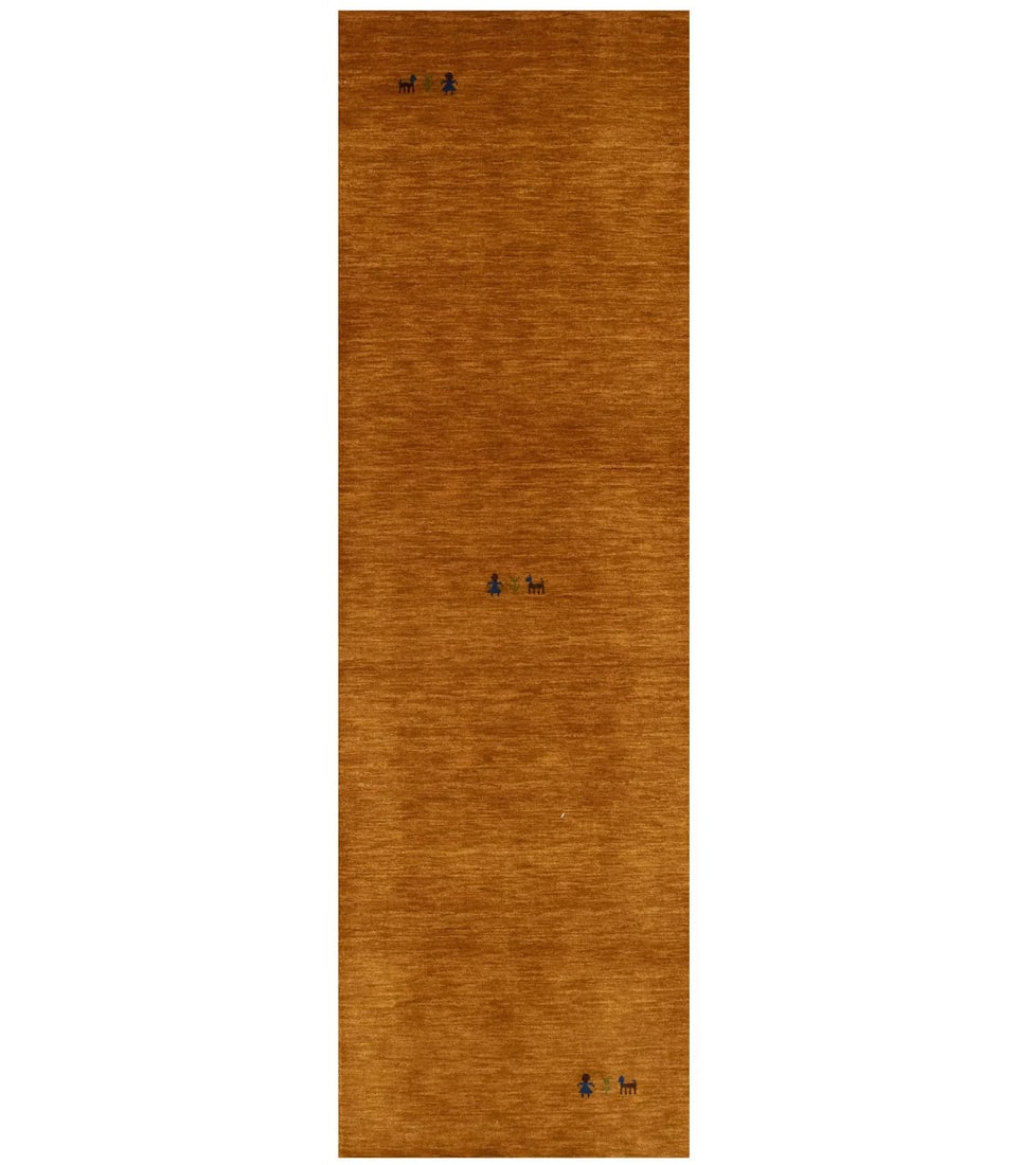 Orange Tribal Pictorial Wool Gabbeh Runner Rug 2'7 x 8' Modern Design: Orange Tribal Pictorial Wool Gabbeh Runner Rug 2'7 x 8' Modern Design Enhance your space with this striking Orange Tribal Pictorial Gabbeh Runner Rug, perfect for modern interiors. Measuring 2'7" x 8'