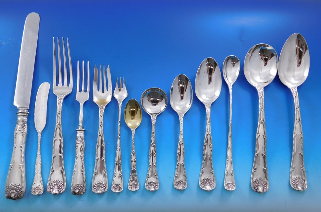 Tiffany & Co. Wave Edge Sterling Silver Flatware Set 160 Pieces Service for 12: Tiffany & Co. Wave Edge Sterling Silver Flatware Set 160 Pieces Service for 12 Elevate your dining experience with the exquisite Wave Edge Sterling Silver Flatware Set by Tiffany & Co., featuring a to