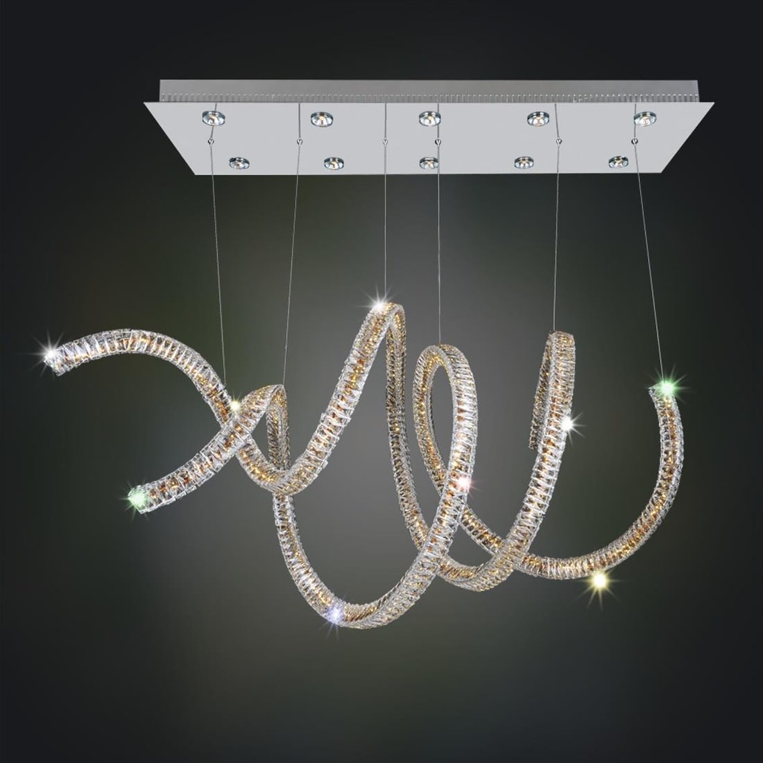Kalco Ravina 10-Light LED Pendant with Swarovski Crystal Accents: Kalco Ravina 10-Light LED Pendant with Swarovski Crystal Accents Illuminate your space with this stunning Elegant LED Pendant featuring exquisite Swarovski options. Perfect for indoor settings, this v