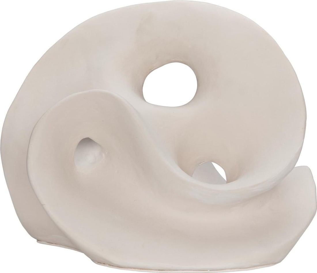 Elegant White Traugott Sculpture by Noir 13.5H 17W 12.5D Fiber Cement: Elegant White Traugott Sculpture by Noir 13.5H 17W 12.5D Fiber Cement Introducing the Elegant White Traugott Sculpture by Noir, a stunning piece that adds a touch of sophistication to any space. Craft