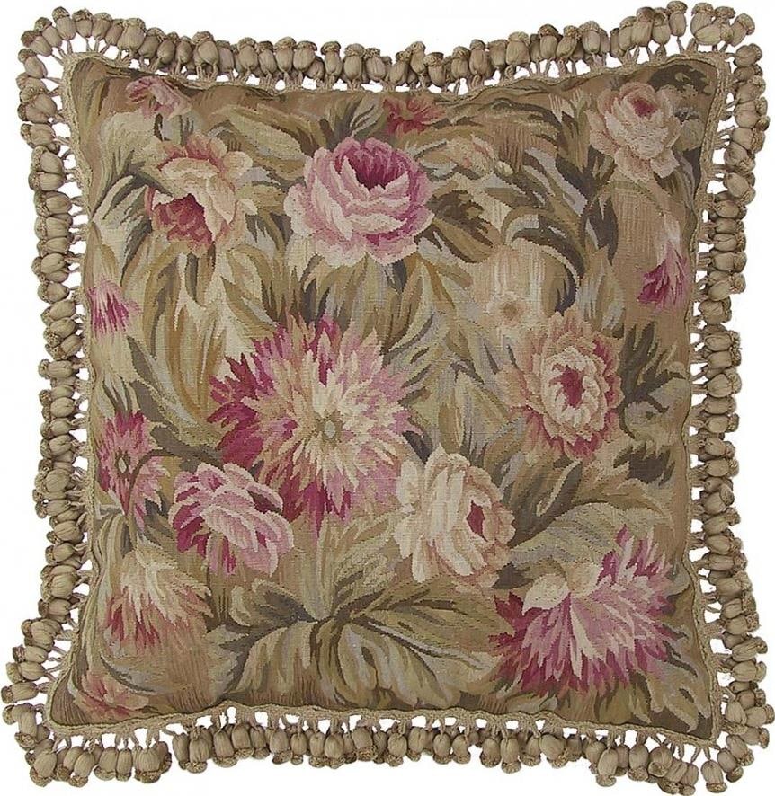 Provence Home Floral Aubusson Pillow 22x22 Velvet Wool (1 of 1)