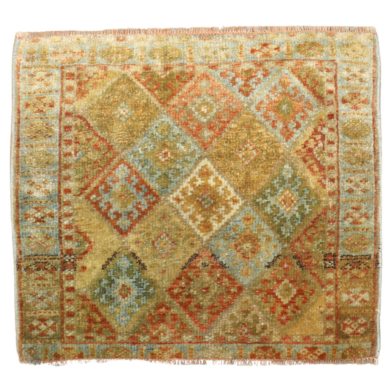 Early 20th Century Mini Kurd Jaff Tribal Wool Rug 18 x 20 in Iran: Early 20th Century Mini Kurd Jaff Tribal Wool Rug 18 x 20 in Iran This exquisite early 20th century mini size Kurd Jaff rug showcases the rich tribal heritage of Iran. Handcrafted from high-quality wo