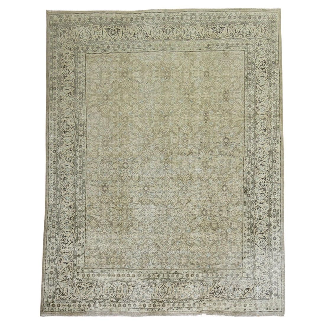 Zabihi Collection Antique Persian Tabriz Wool Room Rug 119 x 153 in: Zabihi Collection Antique Persian Tabriz Wool Room Rug 119 x 153 in Explore the exquisite craftsmanship of this Antique Persian Tabriz Room Rug, a stunning piece that embodies the rich heritage of Per