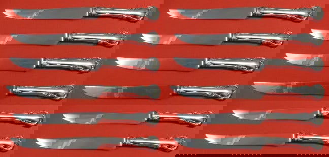 Towle French Provincial Sterling Silver Steak Knife Set 12 pcs: Towle French Provincial Sterling Silver Steak Knife Set 12 pcs This exquisite set of 12 steak knives features the elegant French Provincial pattern by Towle. Each knife measures 8 1/2" and boasts a st
