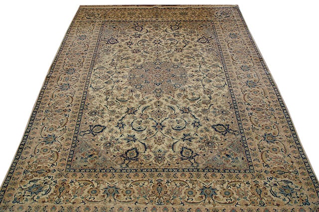 Persian Isfahan Rug 5.3 x 7.8 Wool Silk 500 KPSI Authentic Estate: Persian Isfahan Rug 5.3 x 7.8 Wool Silk 500 KPSI Authentic Estate Free continental US Shipping This authentic Persian Isfahan estate rug is crafted from wool and silk, featuring a fine weave of 500 kn