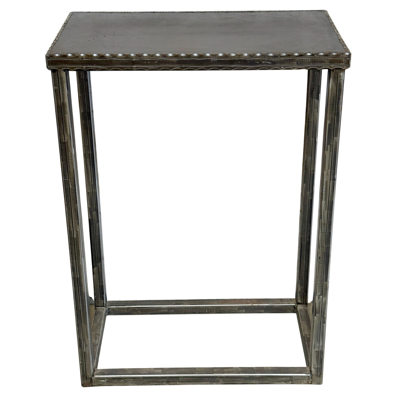 Modernist Hand-Forged Iron Rectangular Pedestal Table 40" H (1 of 11)