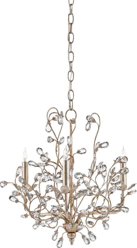Currey Rococo Crystal Bud Chandelier Adjustable Height for Small Spaces: Currey Rococo Crystal Bud Chandelier Adjustable Height for Small Spaces Illuminate your small spaces with this charming Crystal Bud Chandelier, perfect for adding an elegant touch to any room. With a