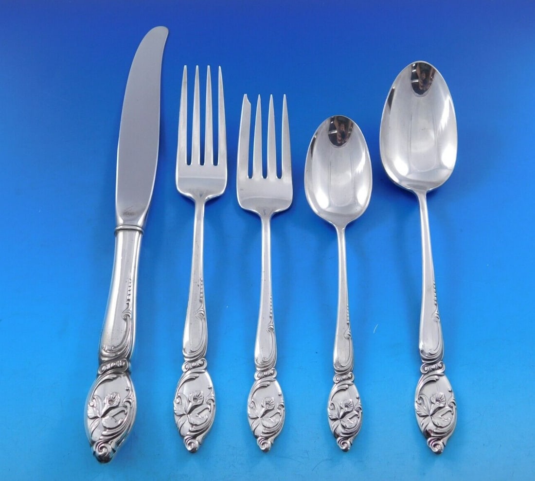 Westmorland Enchanting Orchid Sterling Silver Flatware Set 70 Pieces: Westmorland Enchanting Orchid Sterling Silver Flatware Set 70 Pieces Experience elegance with the Enchanting Orchid Sterling Silver Flatware Set by Westmorland, featuring a total of 70 meticulously cr