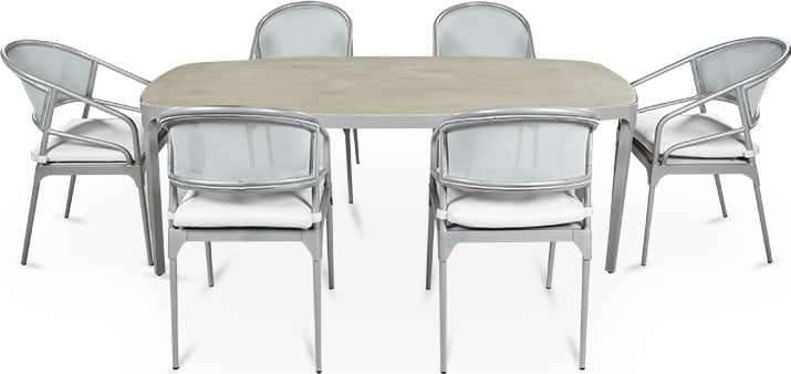 Woodbridge Amalfi Art Deco Rectangular Metal Dining Table (1 of 11)