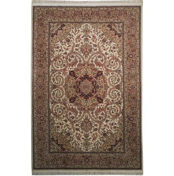 5.10 x 8.8 Fine Weave Wool Silk Rug 200 KPSI: 5.10 x 8.8 Fine Weave Wool Silk Rug 200 KPSI Free continental US Shipping Enhance your living space with this exquisite 5.10 x 8.8 fine weave rug, crafted from a luxurious blend of wool and silk. With