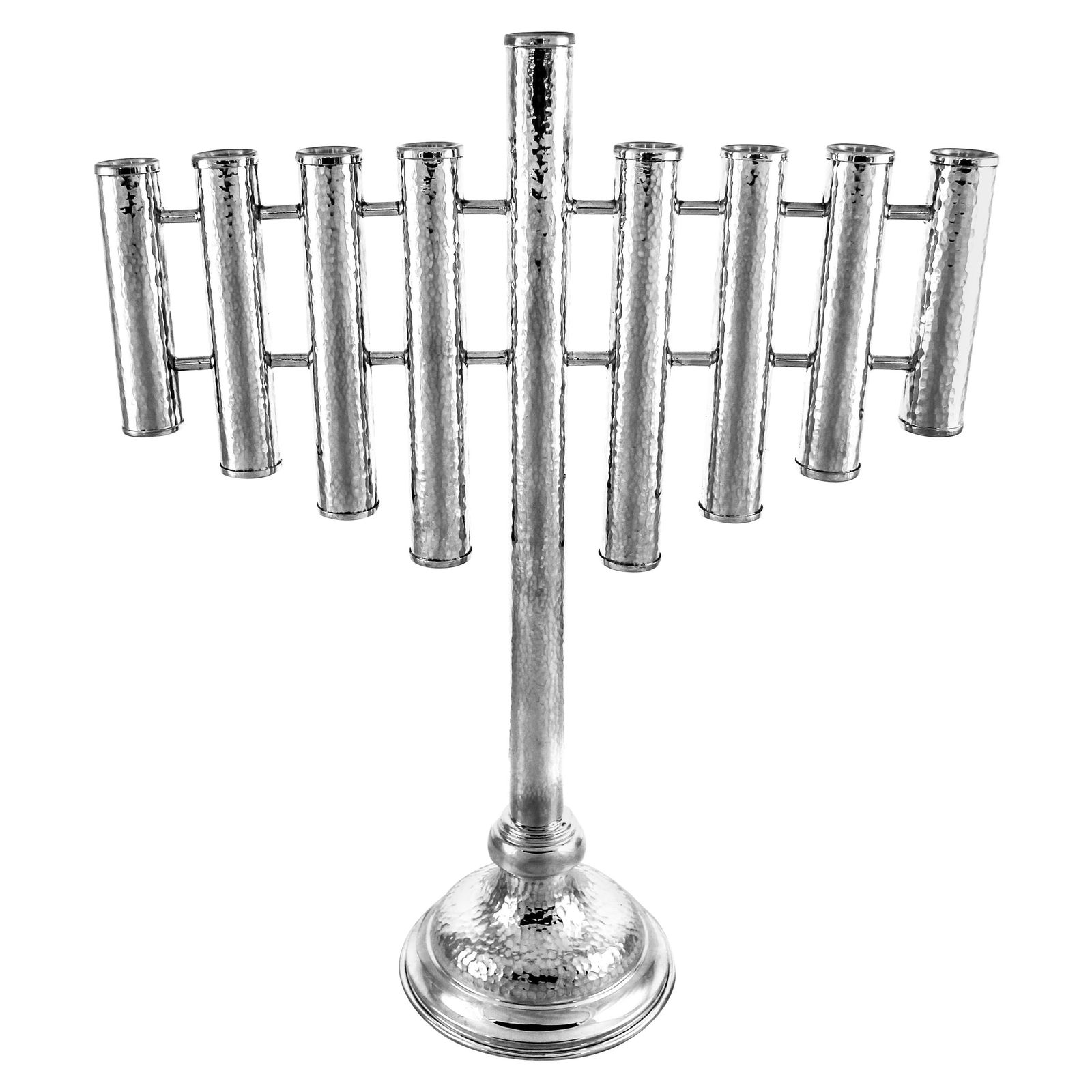 Zaramella Argenti Sterling Silver Hammered Menorah Modern Design 18in Italy (1 of 6)