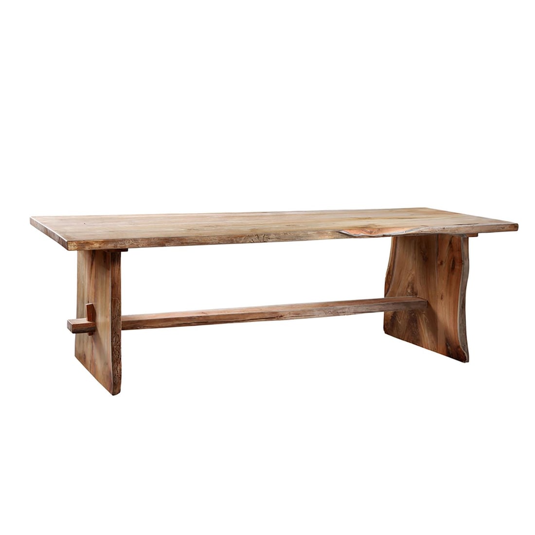 Natural Solid Teak Double Pedestal Live Edge Table (1 of 1)