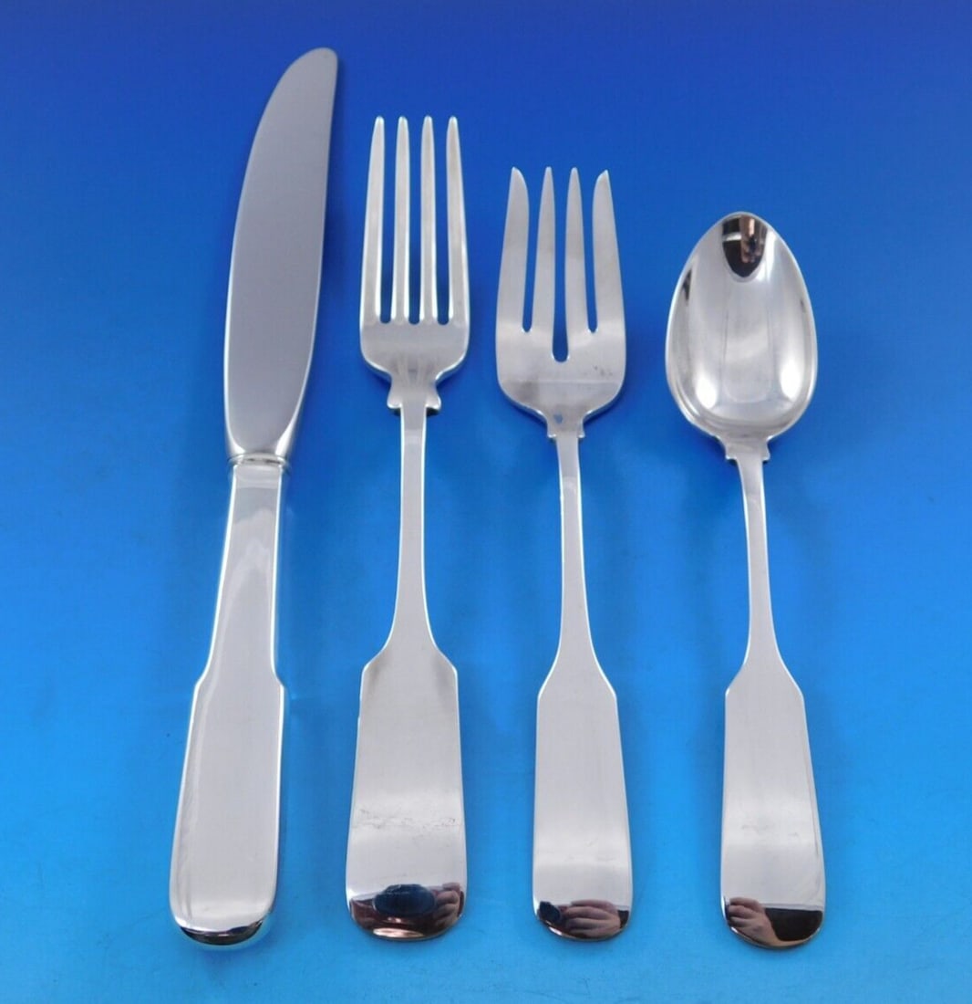 Gorham Old English Tipt Sterling Silver Flatware Set 49 Pieces for 12: Gorham Old English Tipt Sterling Silver Flatware Set 49 Pieces for 12 Enhance your dining experience with this exquisite Old English Tipt Sterling Silver Flatware Set by Gorham. Featuring a timeless d