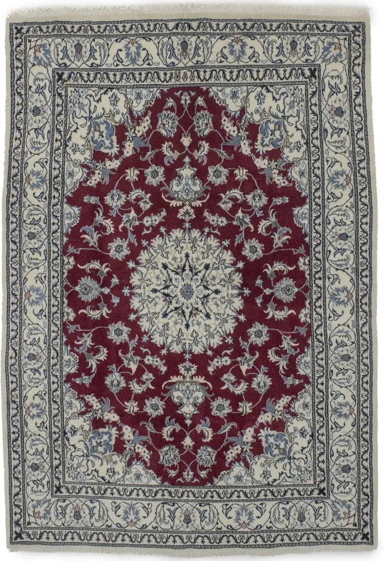 Hand-Knotted Red Floral Vintage Oriental Area Rug 5'3 x 7'9: Hand-Knotted Red Floral Vintage Oriental Area Rug 5'3 x 7'9 Enhance your home decor with this stunning Red Floral Vintage Oriental Rug. Featuring a beautiful blend of colors including red, beige, medi