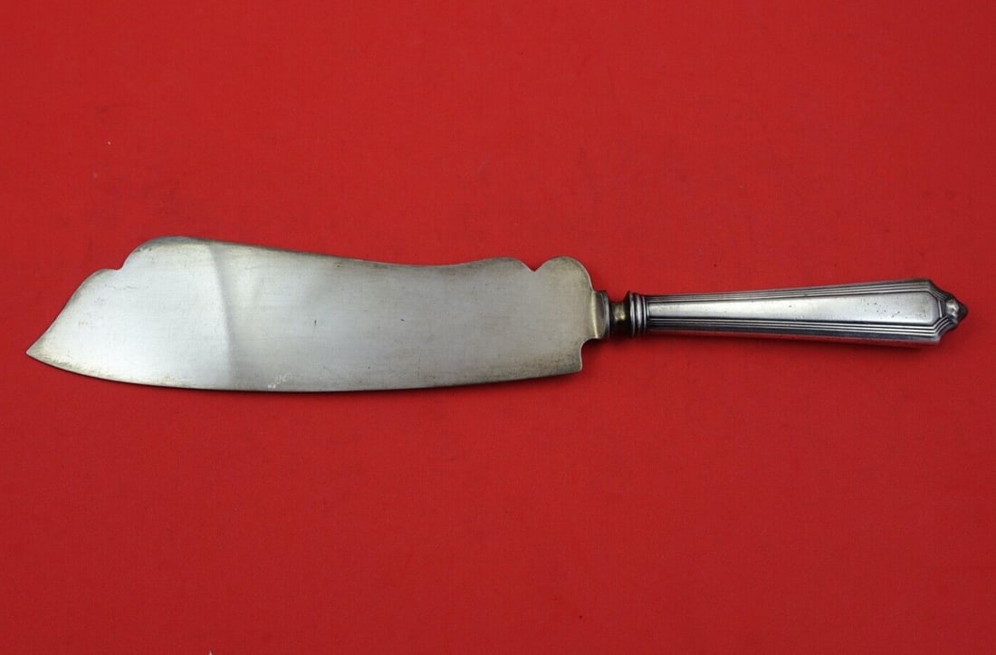 Gorham Plymouth Sterling Silver Ice Cream Slice 11.25 Inch Serving Piece: Gorham Plymouth Sterling Silver Ice Cream Slice 11.25 Inch Serving Piece This exquisite ice cream slice is part of the Plymouth pattern by Gorham, crafted from sterling silver. It features a hollow ha