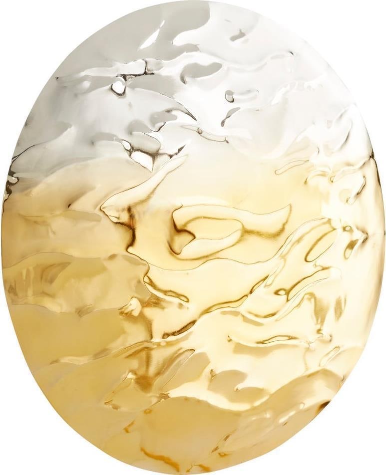 Cyan Circular Ripple Wall Art Aluminum Gold Silver Finish: Cyan Circular Ripple Wall Art Aluminum Gold Silver Finish Enhance your modern home decor with this elegant circular ripple wall art. Crafted from durable aluminum, this piece features a unique design