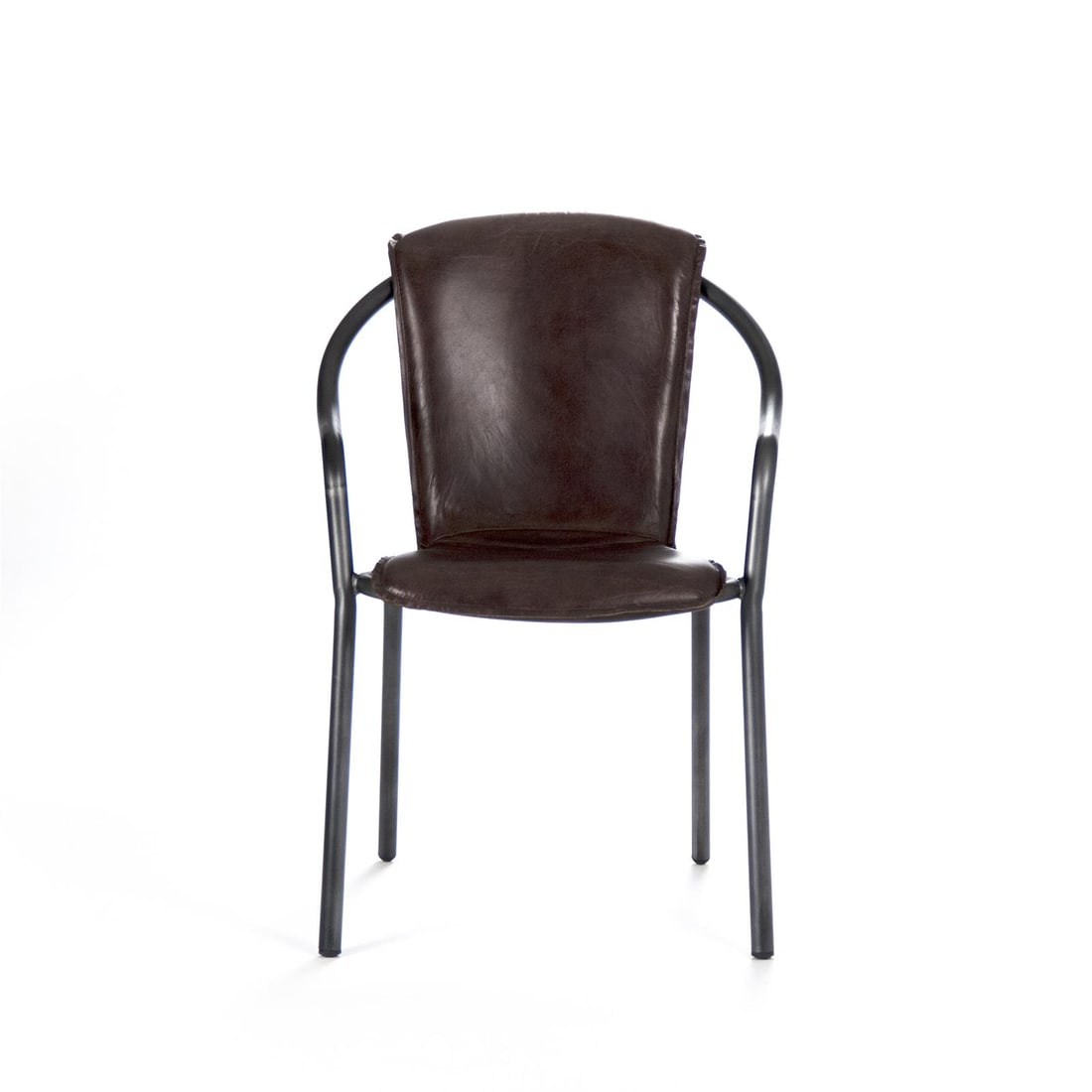 Zentique Graham Leather Arm Chair Ebony Finish English Traditional Style (1 of 5)