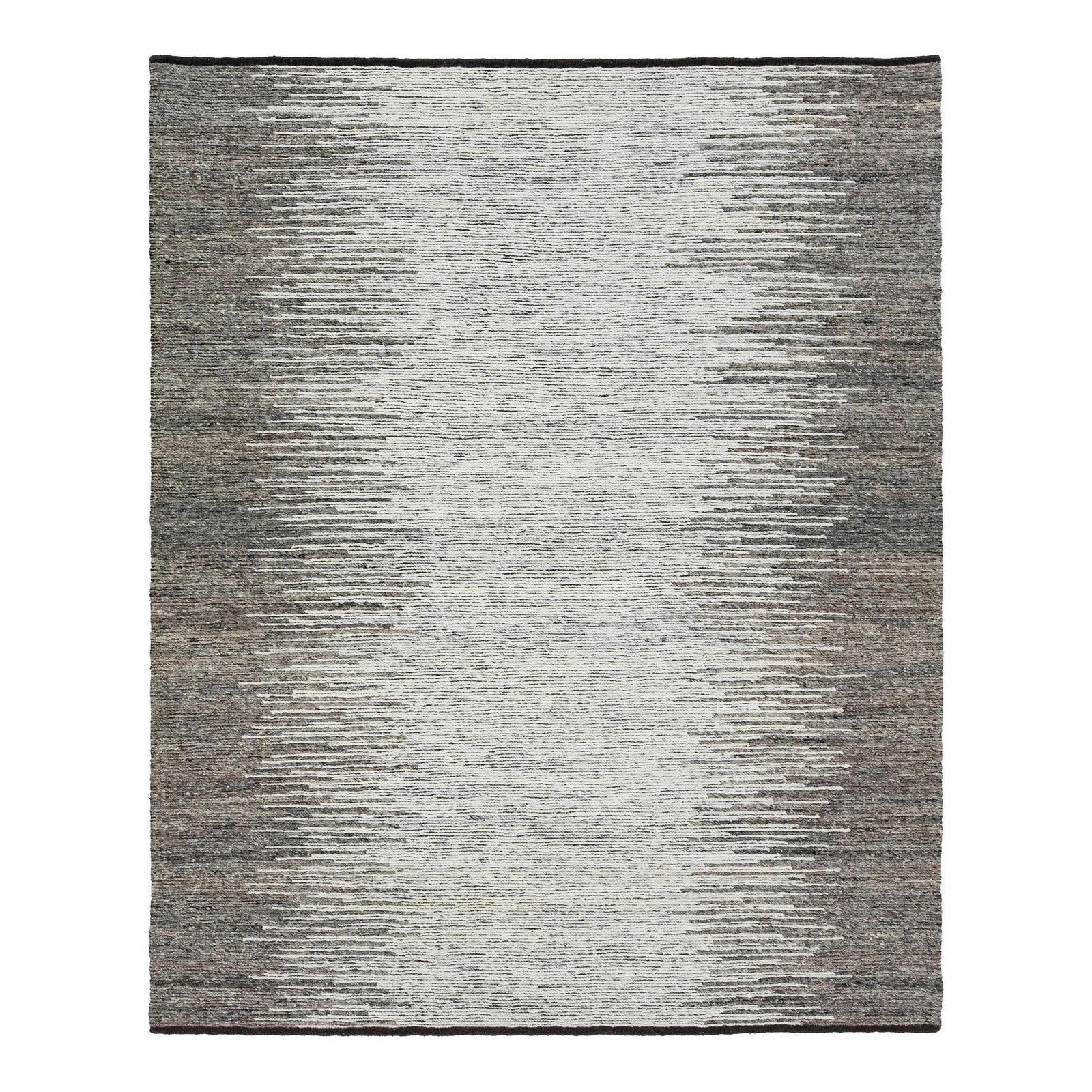 Modern Gray Wool Rug 8'2 x 10' Abstract Design Hand Knotted: Modern Gray Wool Rug 8'2 x 10' Abstract Design Hand Knotted Elevate your living space with this exquisite hand-knotted wool rug, featuring a captivating ivory and gray palette. The all-over geometric